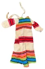 Vintage Barbie Doll Colorful Stripe Long Summer Dress With Tieback