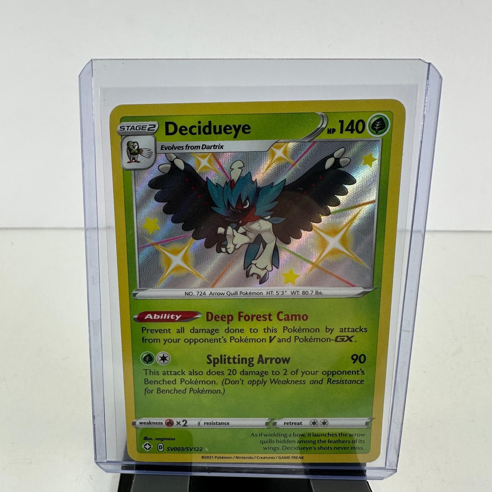 Decidueye SV003/SV122 Shiny Vault Rare Shining Fates Pokemon Holo NM