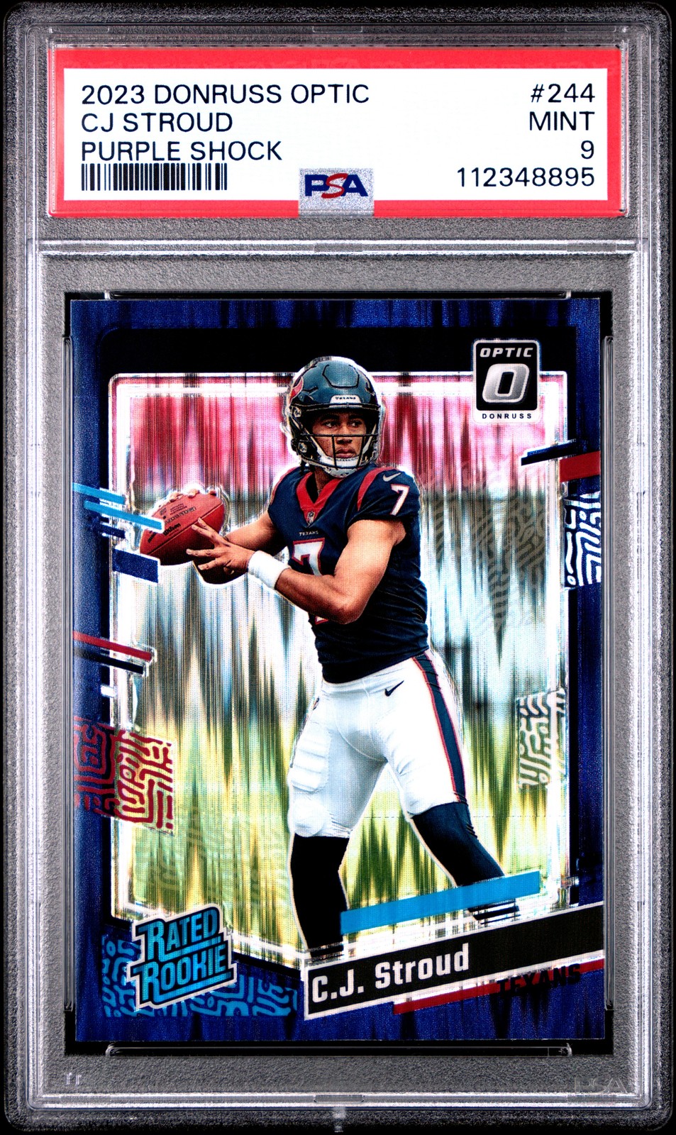2023 PANINI DONRUSS OPTIC PURPLE SHOCK #244 CJ STROUD PSA 9