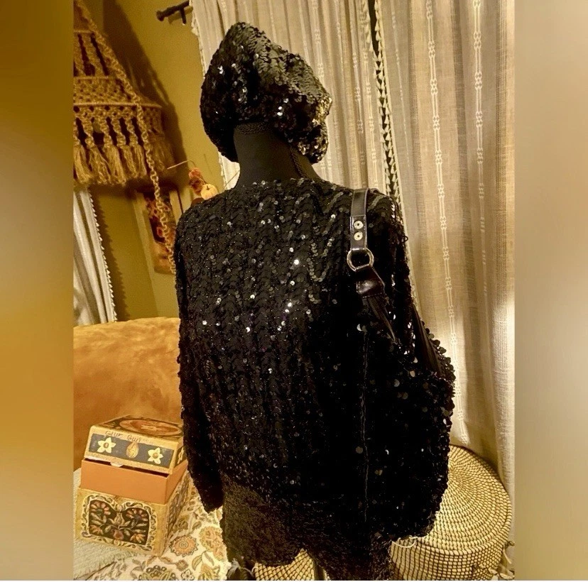 Conjunto de 4 pantalones calientes vintage años 70 lentejuelas talla 8 Foto 2 de 4