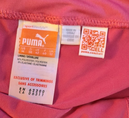 Puma Skort Skirt EUC, Pink/White. Size M/L, See Measurements Pickleball Golf - Picture 9 of 11