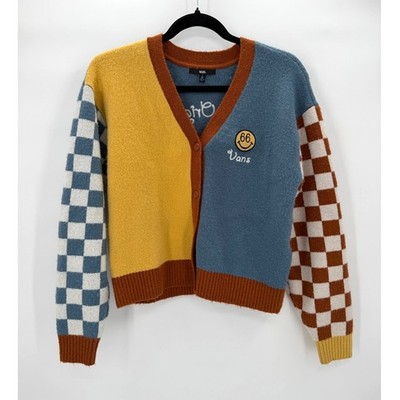 Vans Off The Wall Dusk Downer Checkered Cardigan Sweater Button Woman s Size XS