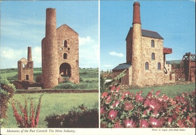 Cornwall Blechmine Industrie Postkarte 1979 John Hinde UK Bergbau Geschichte