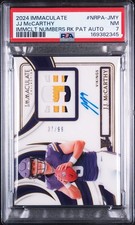 2024 Immaculate Collection JJ McCarthy RPA RC Rookie Patch AUTO PSA 7