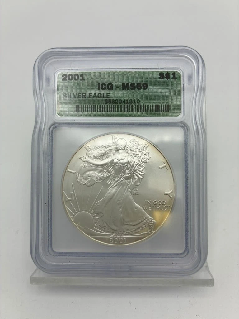ICG Certified American Eagle MS 69 Silver Bullion Coins for sale