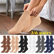 3/6 Pairs Womens Cosy Bed Socks Fluffy Home Sock Thick Winter Warm Soft Socks US