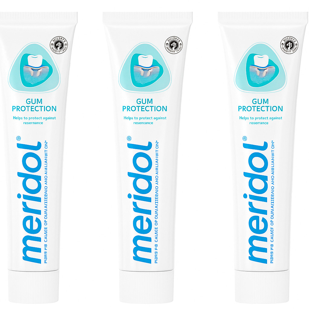 3 PACK MERIDOL TOOTHPASTE GUM PROTECTION AGAINST BLEEDING AND IRRITATION OF GUMS