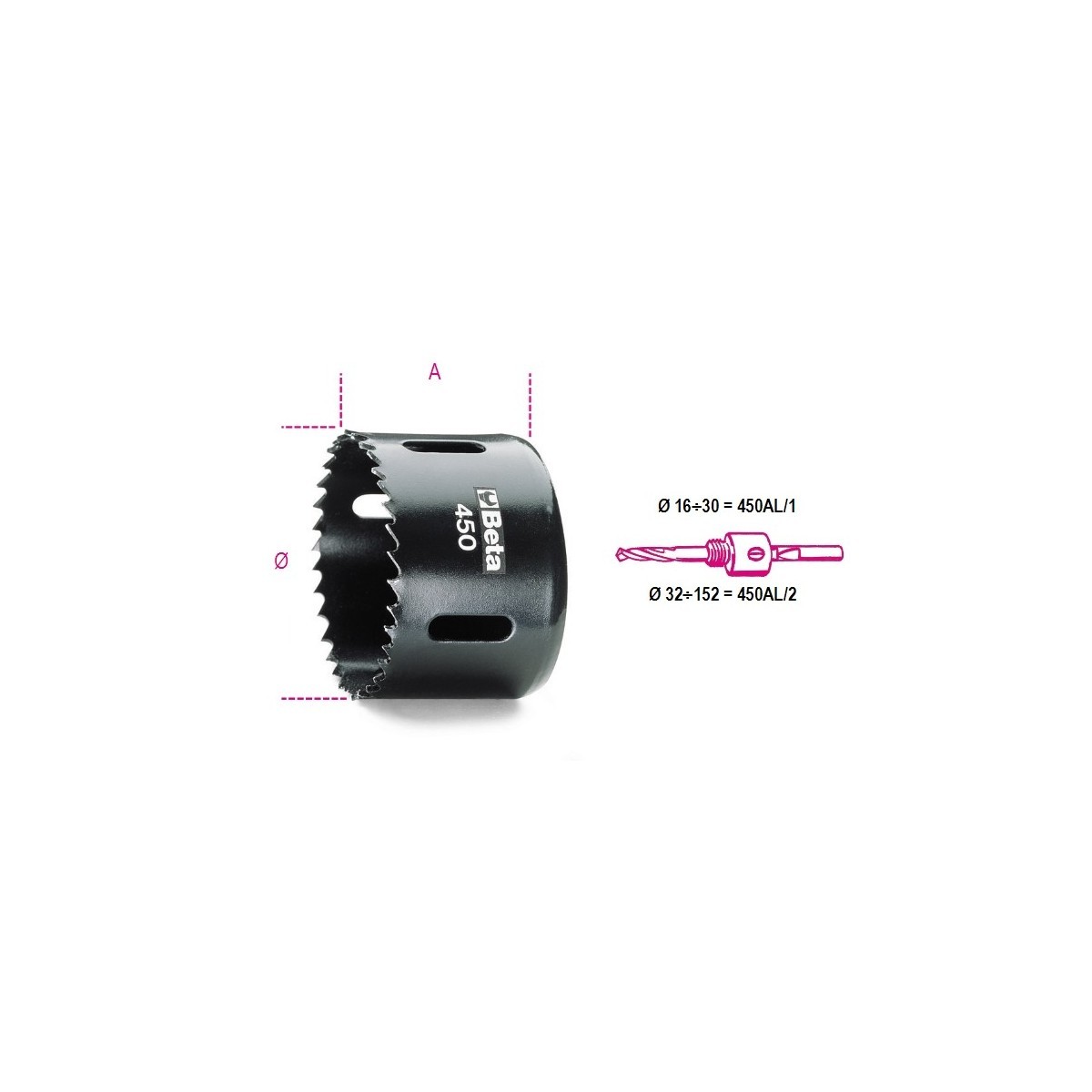 Sega a Tazza Beta 450 HSS-Co 8% 73mm | Fresa Professionale Acciaio Inox