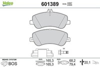Valeo Bremsbelagsatz, Scheibenbremse 601389 FüR MERCEDES-BENZ