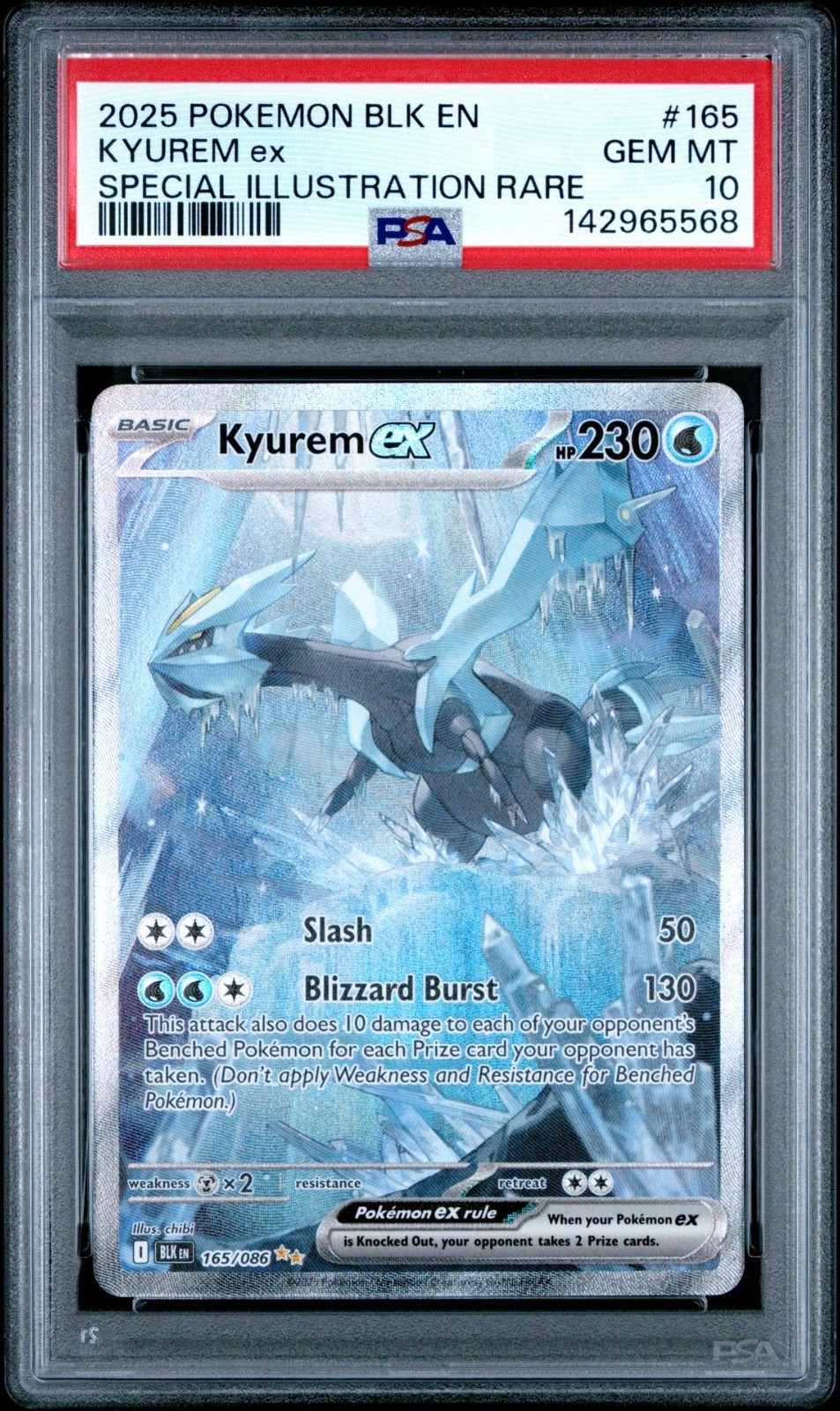 2025 Pokemon Black Bolt Kyurem EX Special Illustration Rare #165 PSA 10 GEM MINT