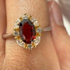 925 Sterling Silver Ring 6x4mm Natural Rhodolite Garnet Gemstone Zircon Red Gift — photo 7