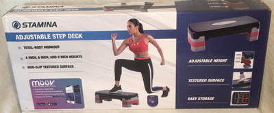 Stamina 3-Level Aerobic Adjustable Step Deck Total Body Work Out adjust 4''-6''-8''