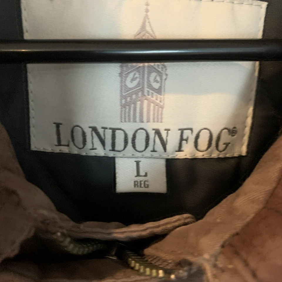London Fog Bomber Jacket Mens L Full Zip Golf Windbreaker Vintage Button And Zip - Image 2 of 4