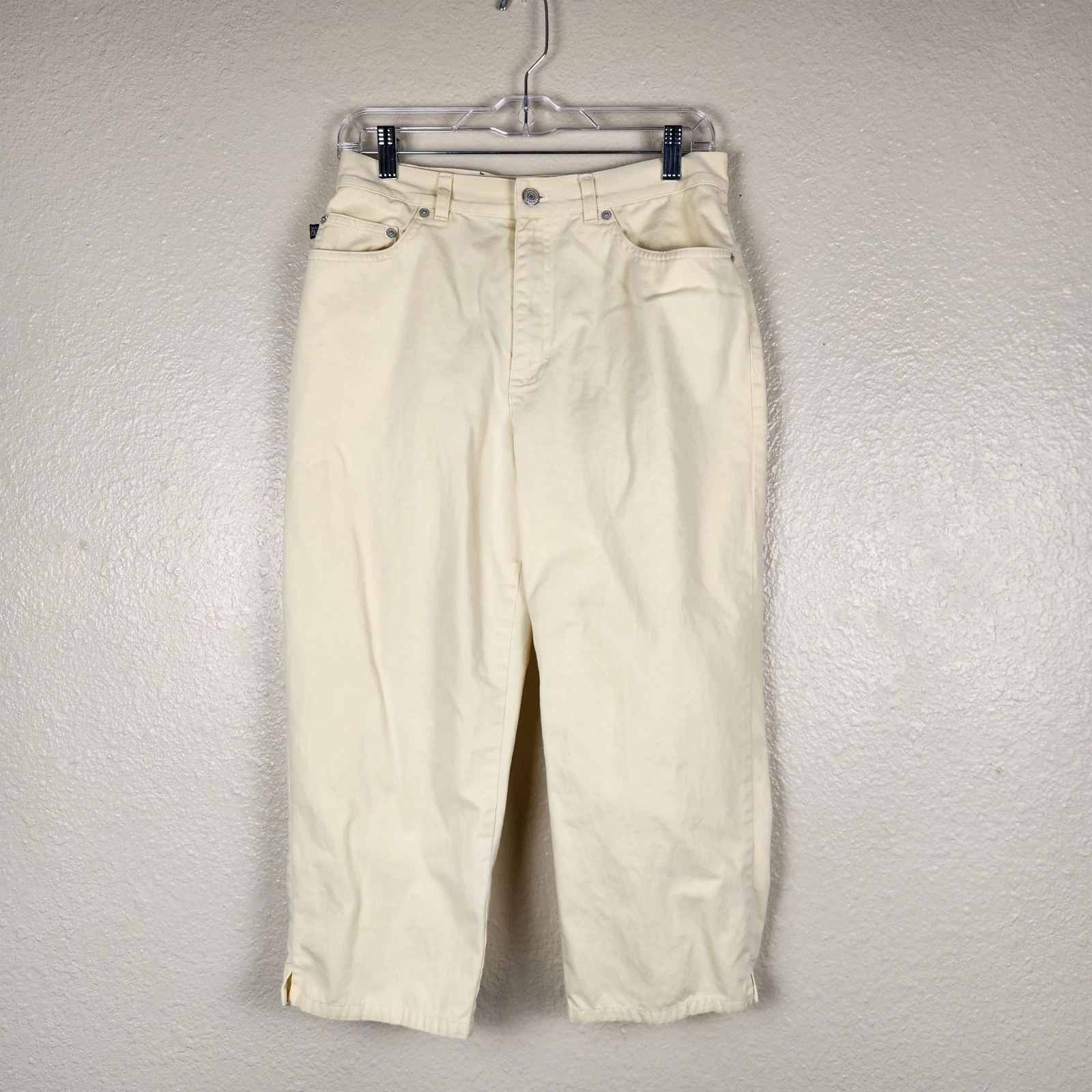 Vtg Lauren Ralph Lauren Womens Capri Pants Size 8 Yellow 90s Y2K