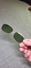 Vintage AMERICAN OPTICAL Clip-On Sunglasses - CALOBAN Outdoor - Green Glass Lens