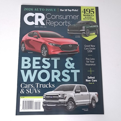 #ad Consumer Reports Annual Auto Issue 2026 Best amp; Worst Cars Trucks SUVs Magazine $12.97