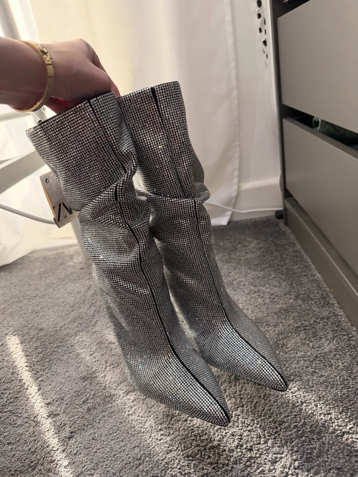 Zara Rhinestone Boots - Image 1 of 4