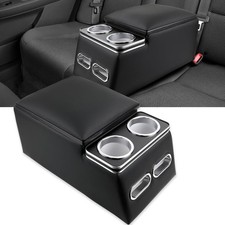 Universal Car Center Console Organizer with Cup Holder Phone Holder, black