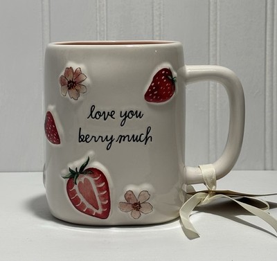 Rae Dunn Magenta Love You Berry Much 21 Oz Ceramic Coffee Tea Mug Gift
