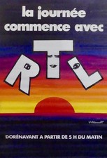 Grande affiche "La journée commence avec RTL" - Bernard Villemot - 1985