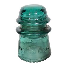 Hemingray Aqua Blue Glass No. 16 Electrical Insulator. Made in the USA