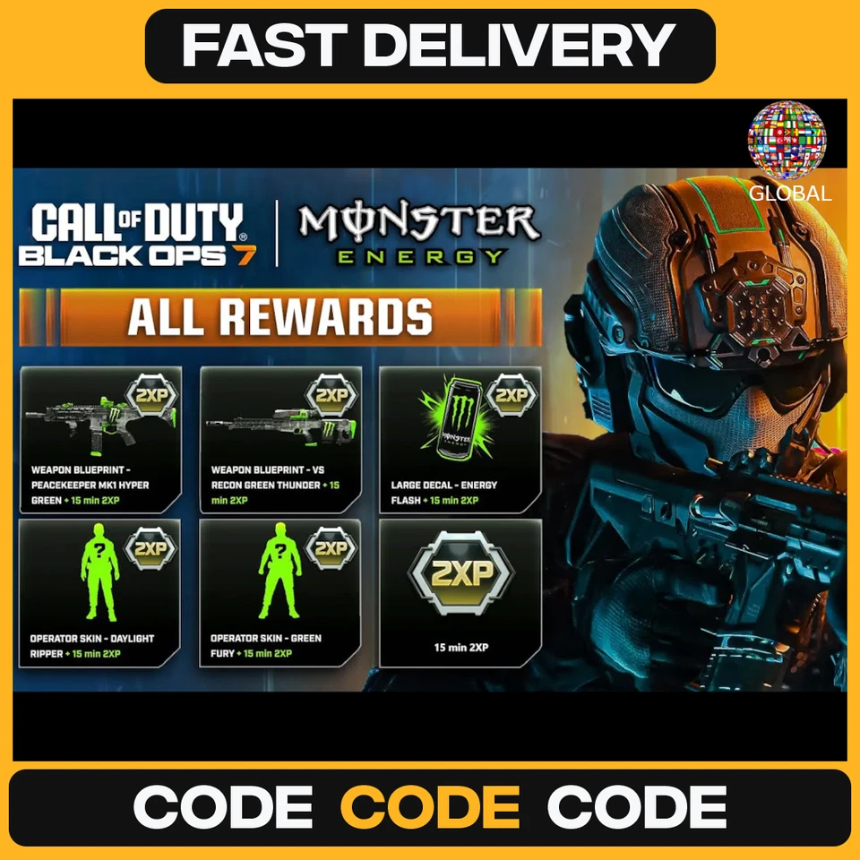 ⭐Call Of Duty Black Ops 7 Monster Energy Bundle 6 Codes | PC/PS4/PS5/XBOX