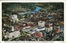 Nashville TN Aerial State Capitol Memorial Square 1900s-20s Vintage Postcard