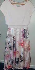 Coast beautiful white pinks & Grey textured dress size 10 looks like a two piece
