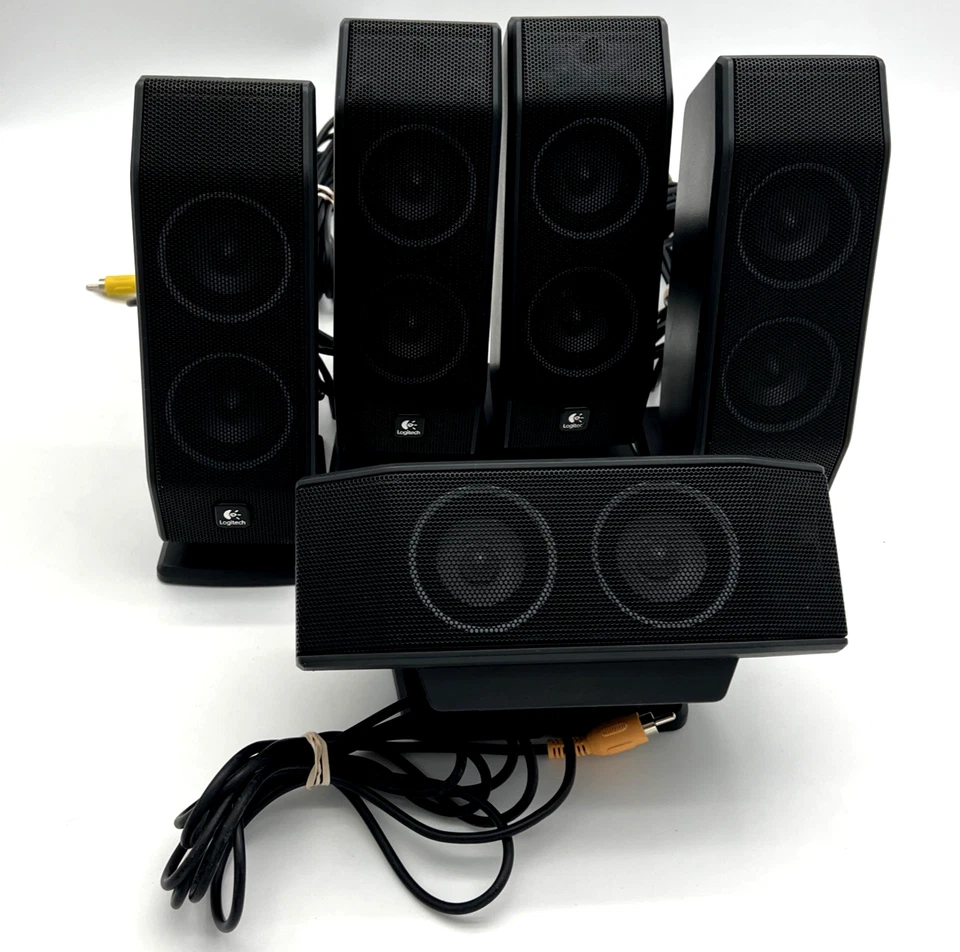 Logitech X-540 5.1 Surround Sound Speaker System With Subwoofer & Remote TESTED - Image 3 of 4