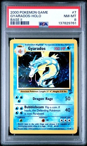 Gyarados Holo Base Set 2 PSA 8 2000 Pokemon Base Set 2 #7