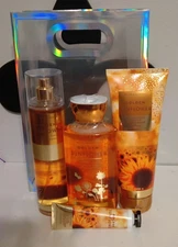 Bath & Body Works Golden Sunflower 4 pc Body Care Gift Bag * read description