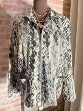 Ruby Rd Shimmery Jacket Size 14 Large Embellished Pockets Lightweight Full Zip