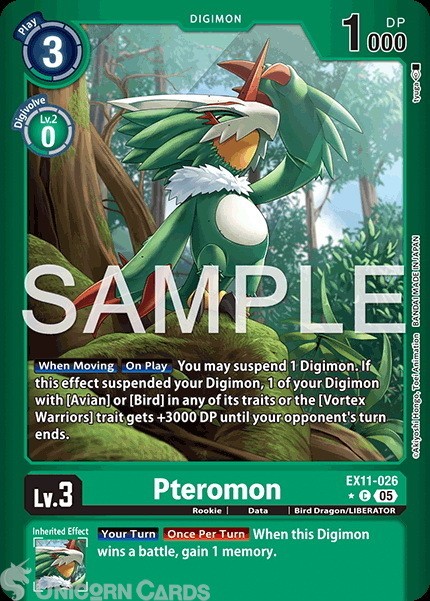 EX11-026 Pteromon : Limited Common Foil Digimon Card : EX11: Dawn of Liberator