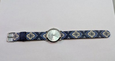 VERA BRADLEY Bermuda Blue Watch 2 pc Fabric Strap Vintage NEW Battery