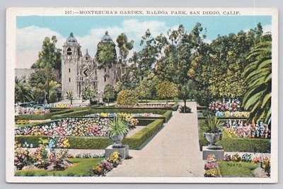 Vintage Montezuma's Garden Balboa Park San Diego CA Postcard