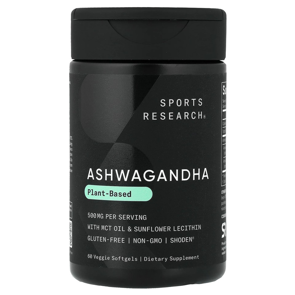 Ashwagandha, Plant-Based, 60 Veggie Softgels (250 mg per Softgel)