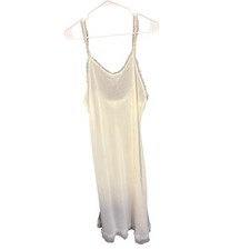 Vera Wang Ivory Sheer Lace Trim Slip Nightgown Chemise Camisole XL