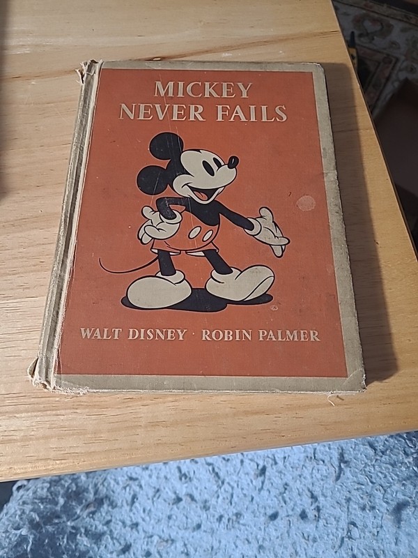 Disney Mickey Never Fails 1939 Vintage Hardback Book