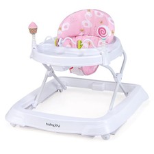 Baby Walker, Foldable Activity Walker with Adjustable Height, Large Tray  Re...