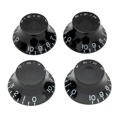 Musiclily Pro 4Pcs Black Left Handed Imperial Inch Knob For USA Les Paul Guitar