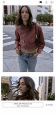 ZARA Women s Pink Jacket M Faux Leather Colla...