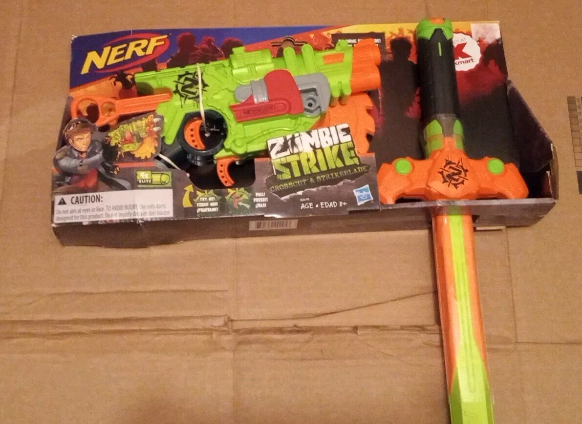 NOS NERF KMART CROSSCUT & STRIKEBLADE SWORD ZOMBIE STRIKE