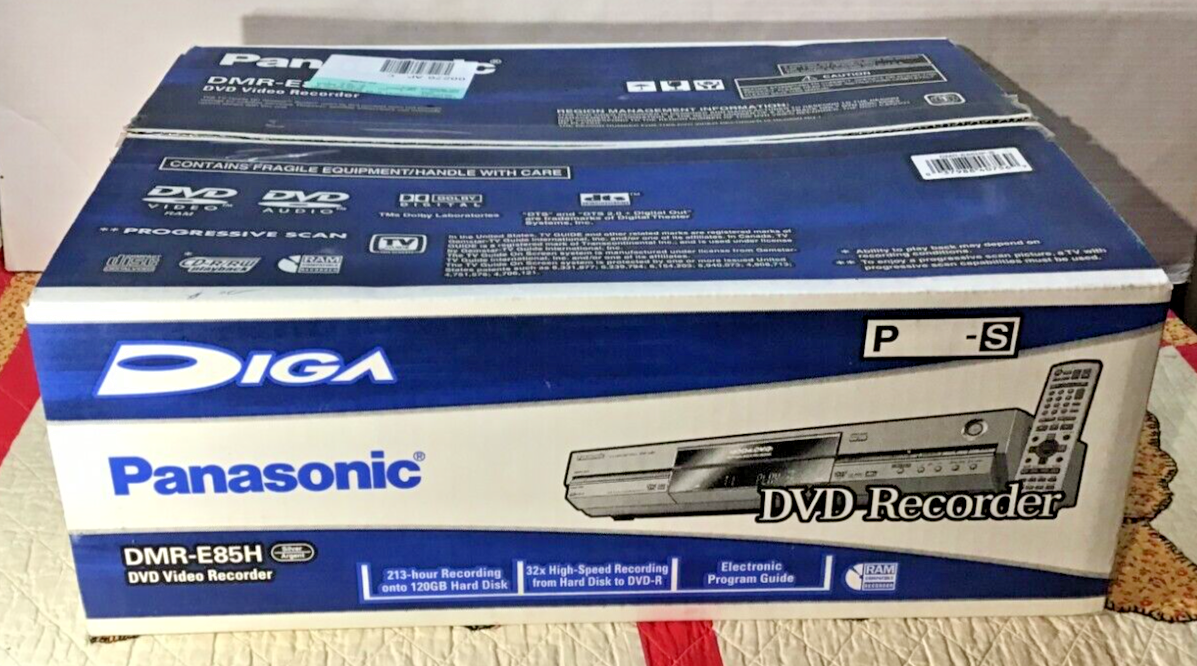 New in Box Panasonic DMR E85H DVD Recorder w 120 GB Hard Disk eBay