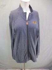 ADIDAS Size L Womens Gray Full Zip High Neck Pocket Knitted Athletic Jacket 352