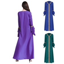 Women Robe Kaftan Gowns Jilbab Costume Cardi Cardigan Festival Dress Embroidery