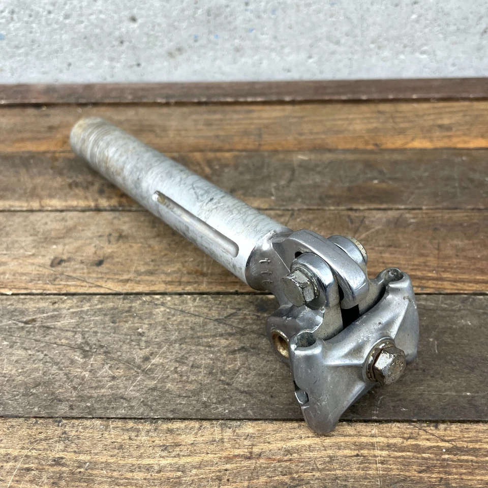 Tija de sillín vintage 3TTT 27,0 mm Brev Italia estriada 200 mm poste micro ajuste años 70 60 Foto 4 de 4