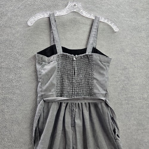 Abercrombie & Fitch Women Jumpsuit Small Gray Houndstooth Front Button Waist Tie - Picture 10 of 11