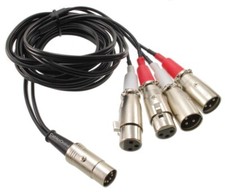 6ft DIN 5-Pin to 4-XLR 3-Pin 2/Male 2/Female Audio Cable for B O, Naim or Quad