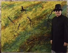 Gerhard Polloc￼k inspired, Painting 81” X 62” Extra Large,Abstract,Action￼,PopXL