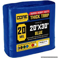 Core Tarps Extreme Heavy Duty 20 Mil Tarp Cover Waterproof UV Resistant Rip